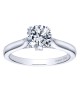 Gabriel & Co. Amavida Solitaire Ring Mounting w/ Pave Diamonds in 18K White Gold